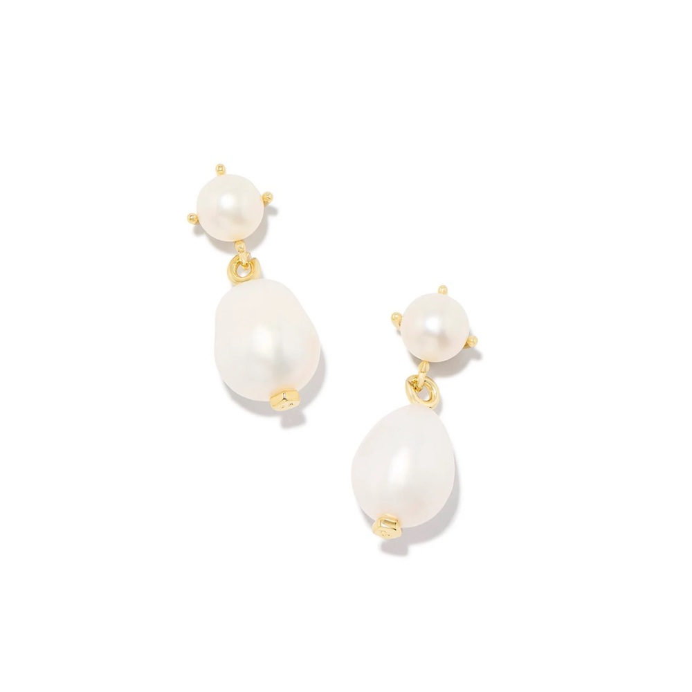 Kendra Scott Eve Drop Earrings in Gold Freshwater Cultured Pearl